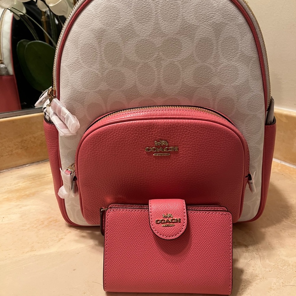 COACH BACKPACK & WALLET IN SIGNATURE CANVAS SET
